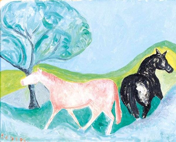 GIUSEPPE CESETTI - Due cavalli (1970)
