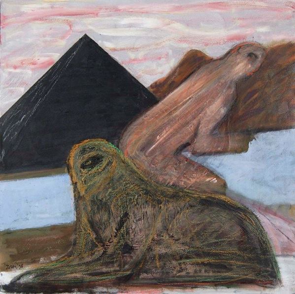 CARMELO ZOTTI - Piramide sfinge e figura 1998