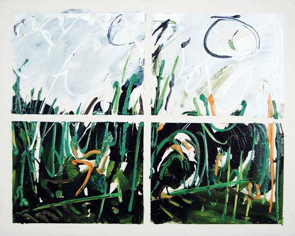 MARIO SCHIFANO - Finestra sul giardino (prima metà anni '80)