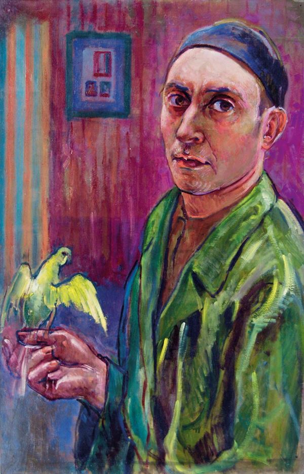 Autoritratto con pappagallo 1928