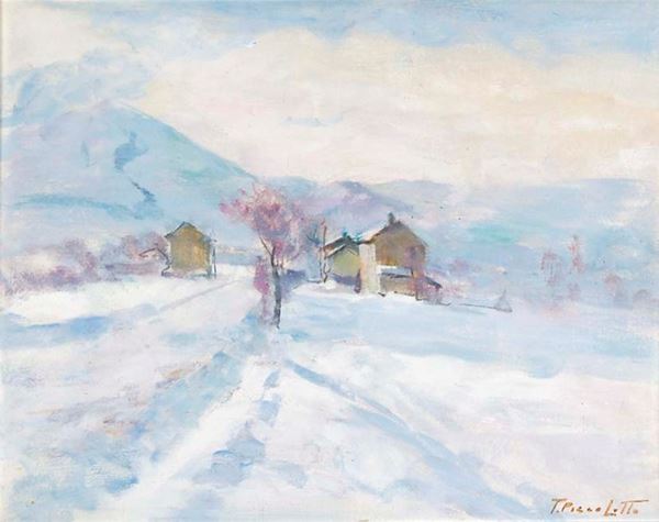 Nevicata a Lentiai (primi anni '50)