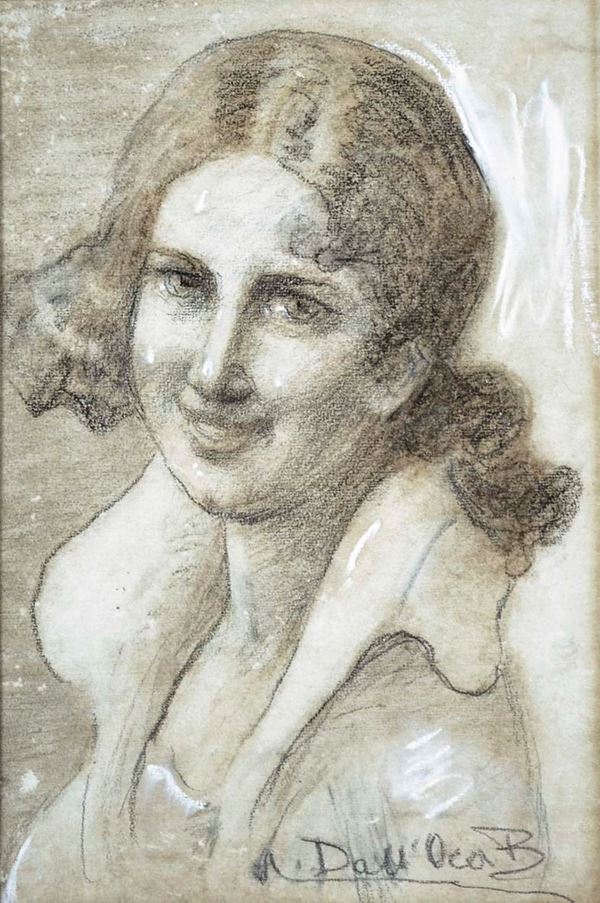 Angelo Dall'Oca Bianca, Ritratto di donna, Disegno a matita su carta in  vendita su Pamono