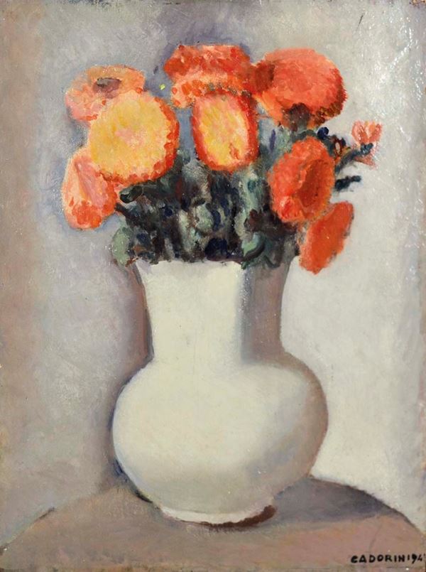 GUIDO CADORIN - Vaso di fiori 1943