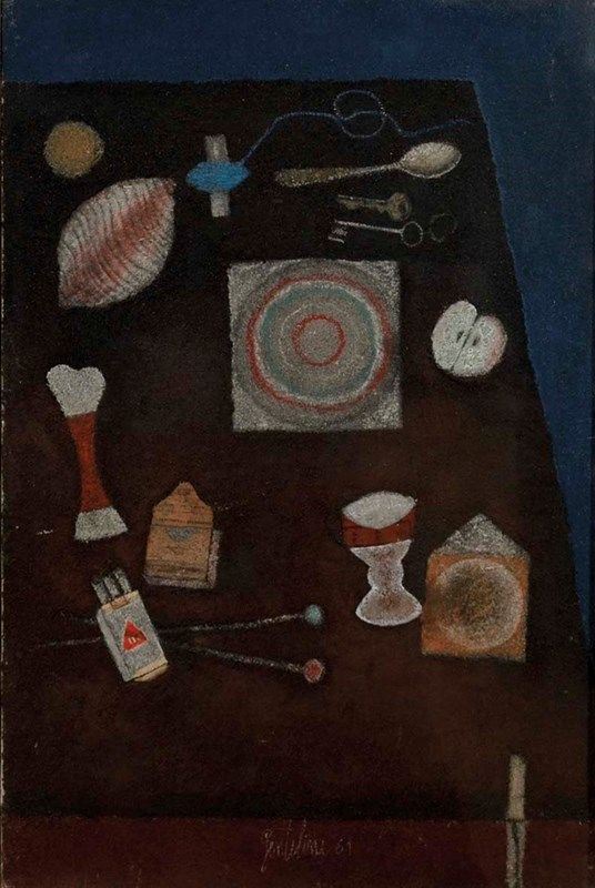 FRANCO GENTILINI - Tavolo con oggetti 1961