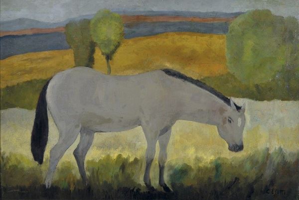 GIUSEPPE CESETTI - Cavallo al pascolo (anni '30)