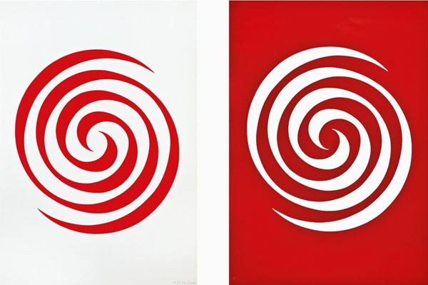 SARA  CAMPESAN : Spirali  - lotto di 2 serigrafie es. 36/90 e 72/90  - Auction ASTA DI NATALE - II SESSIONE - II - Fidesarte - Casa d'aste