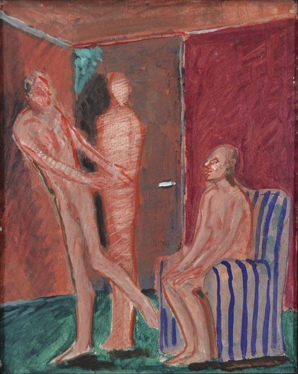 CARMELO ZOTTI - Interno con figure 1984