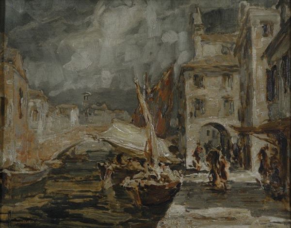 ANGELO BROMBO - Portico sulla riva Vena 