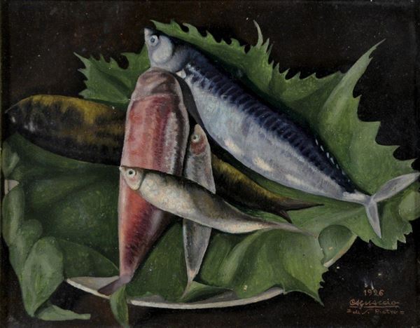CAGNACCIO DI SAN PIETRO - Natura morta con pesci 1926