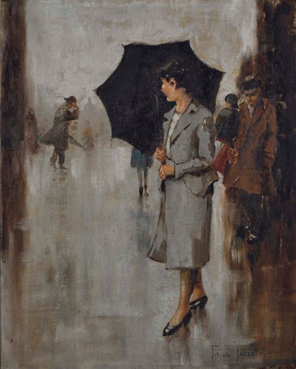 PARIDE POZZATO - Donna con ombrello 1925
