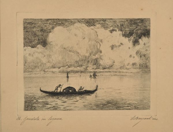 EMANUELE BRUGNOLI - Gondola in laguna 1956