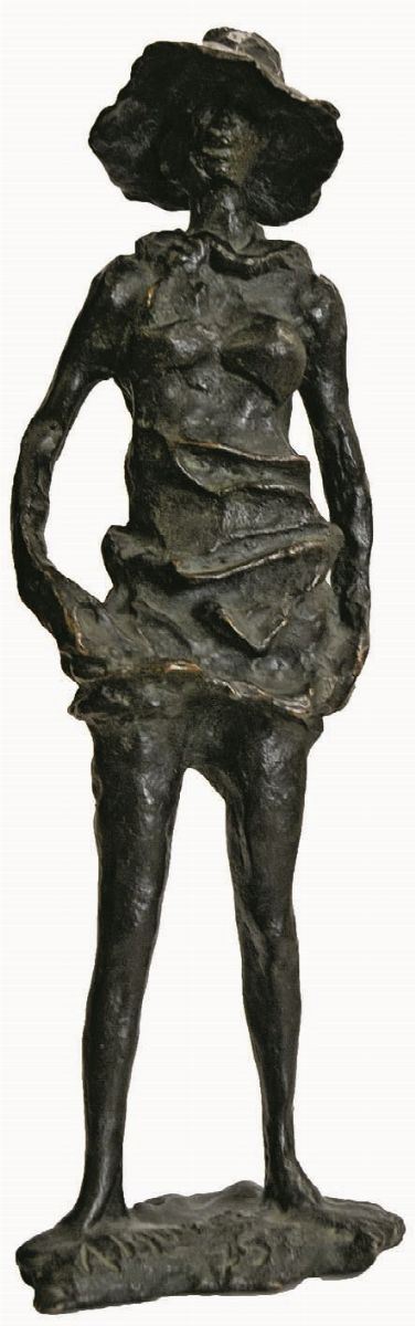 AUGUSTO MURER : Mondina  (1975)  - scultura in bronzo tirata in 75 esemplari - Auction - Fidesarte - Casa d'aste