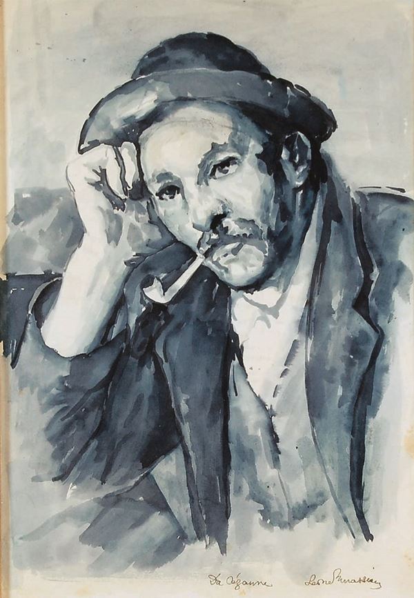 LEONE MINASSIAN : Da Cezanne  - gouache su carta - Asta 71° Asta di Arte Moderna e Contemporanea - Fidesarte - Casa d'aste