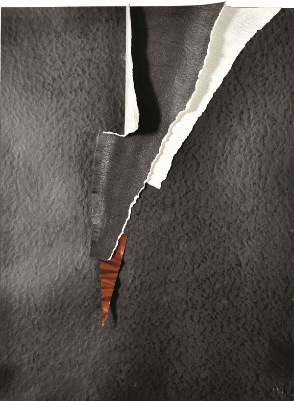 CARLO LORENZETTI : senza titolo  (1994)  - collage di cartoncini piegati e rame  - Asta 70° Asta di arte moderna e contemporanea - Fidesarte - Casa d'aste