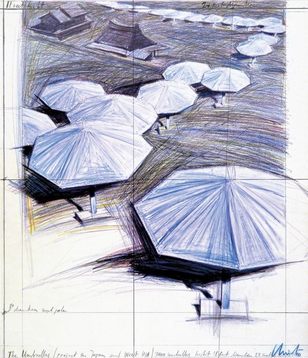 CHRISTO : The umbrellas  - stampa offset - Auction ASTA 73 A TEMPO DI GRAFICA - I - Fidesarte - Casa d'aste