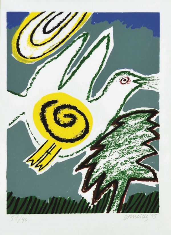 CORNEILLE : senza titolo  (1995)  - litografia es. 51/90 - Auction 71° Asta di Arte Moderna e Contemporanea - Fidesarte - Casa d'aste