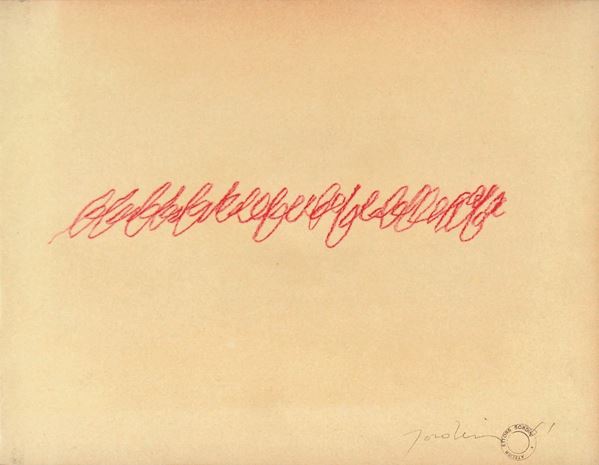 ETTORE SORDINI : senza titolo  (1961)  - tecnica mista su carta intelata - Asta 70° Asta di arte moderna e contemporanea - Fidesarte - Casa d'aste