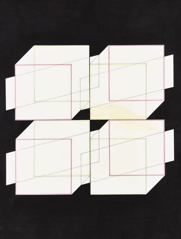 WALTER  FUSI : senza titolo  (1972)  - tecnica mista su carta - Asta 71° Asta di Arte Moderna e Contemporanea - Fidesarte - Casa d'aste