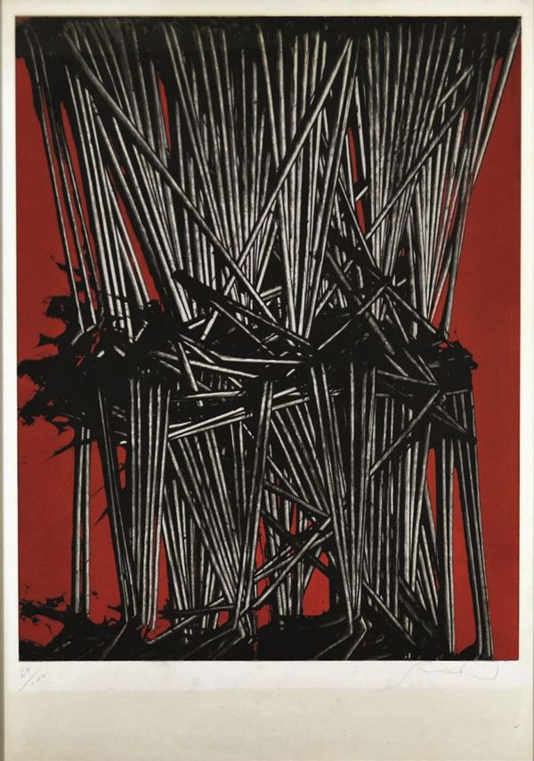 EMILIO SCANAVINO : senza titolo  - litografia es. 69/100 - Auction 71° Asta di Arte Moderna e Contemporanea - Fidesarte - Casa d'aste