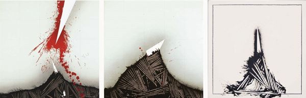 EMILIO SCANAVINO : senza titolo  (1973-75)  - cartella di 6 serigrafie e 1 ceramica cm. 30x30 es. 89/100 - Asta 71° Asta di Arte Moderna e Contemporanea - Fidesarte - Casa d'aste