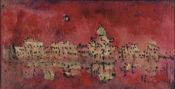 FRANCO ROGNONI : senza titolo  (1962)  - olio e tecnica mista su carta di riso intelata - Asta 71° Asta di Arte Moderna e Contemporanea - Fidesarte - Casa d'aste