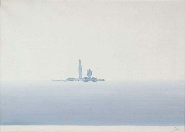 VIRGILIO GUIDI : San Giorgio Venezia  ((anni '70))  - olio su tela - Asta 71° Asta di Arte Moderna e Contemporanea - Fidesarte - Casa d'aste