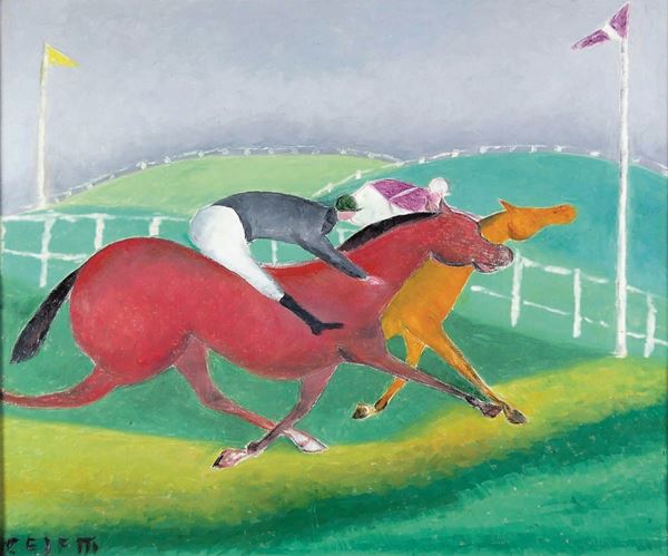 GIUSEPPE CESETTI - Due fantini a cavallo