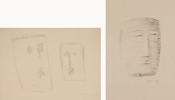 FRANCO VILLORESI : senza titolo  (1960)  - lotto di 2 tecniche miste su carta - Auction 71° Asta di Arte Moderna e Contemporanea - Fidesarte - Casa d'aste