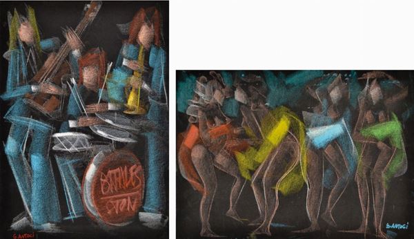 GIOVANNI ANTOCI : senza titolo  - lotto di 2 pastelli su carta - Auction ASTA 73 A TEMPO DI ARTE MODERNA E CONTEMPORANEA - II - Fidesarte - Casa d'aste