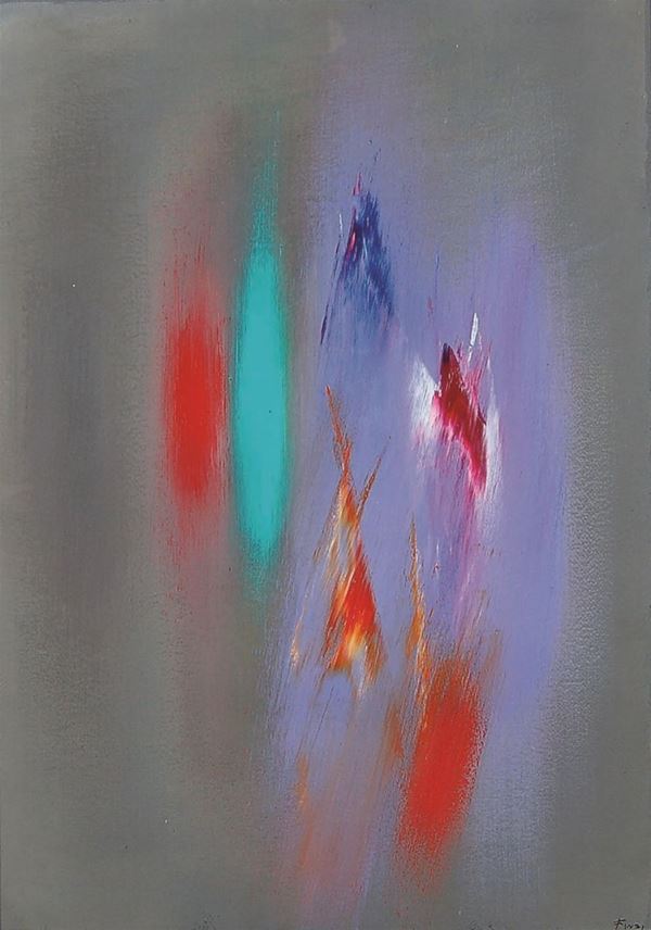 ENNIO FINZI : I versi del colore  - olio su carta - Asta 72° Asta di Arte Moderna e Contemporanea - Fidesarte - Casa d'aste