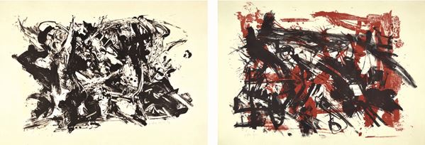 EMILIO VEDOVA : Spagna oggi  (1961)  - lotto di 2 litografie (una colorata) es. 88/100 - Asta 72° Asta di Arte Moderna e Contemporanea - Fidesarte - Casa d'aste