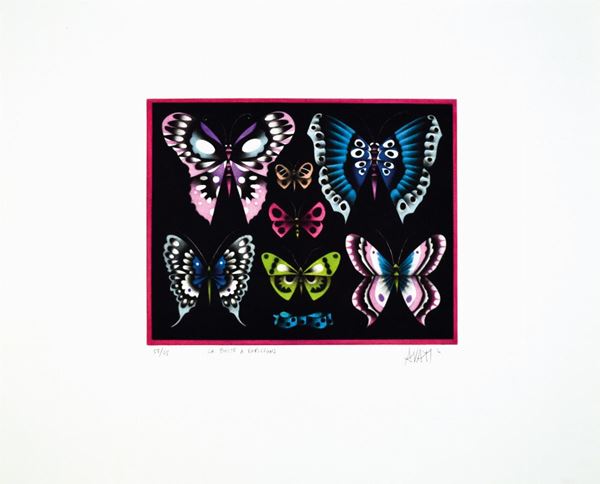 MARIO AVATI : Boite a Papillons  (1970)  - acquaforte acquatinta es. 58/65 - Auction ASTA 73 A TEMPO DI GRAFICA - I - Fidesarte - Casa d'aste