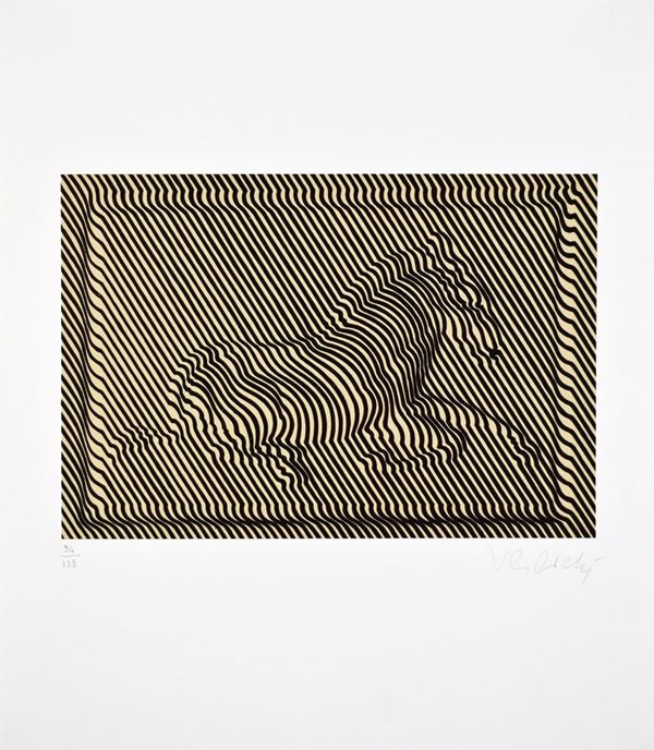 VICTOR VASARELY : La zebra  (1978)  - serigrafia es. 94/138 - Asta 73° ASTA A TEMPO DI GRAFICA - I - Fidesarte - Casa d'aste