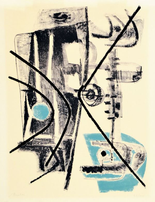 RENATO BIROLLI : La laguna è bianca  (1954)  - litografia es. 47/100 - Auction ASTA 73 A TEMPO DI GRAFICA - I - Fidesarte - Casa d'aste
