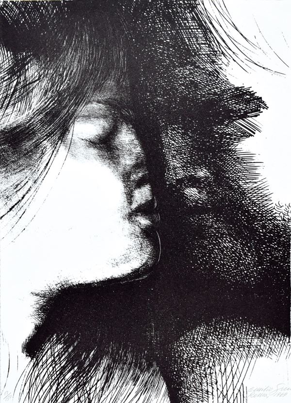 EMILIO GRECO : Coppia d'amore  (1969)  - litografia es. 17/150 - Asta 73° ASTA A TEMPO DI GRAFICA - I - Fidesarte - Casa d'aste