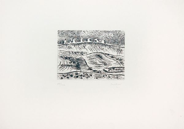 ORFEO TAMBURI : Paesaggio toscano  (1964)  - acquaforte es. 88/102 - Auction ASTA 73 A TEMPO DI GRAFICA - I - Fidesarte - Casa d'aste