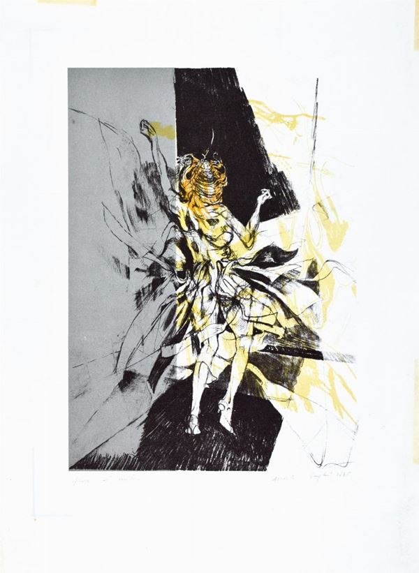 ALBERTO  SUGHI : figura  (1965)  - litografia es. p.d.a. - Asta 73° ASTA A TEMPO DI GRAFICA - I - Fidesarte - Casa d'aste