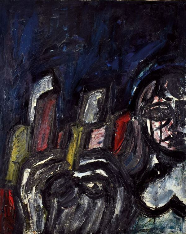 GUSTAVO  BOLDRINI : senza titolo  (1960)  - olio su tela - Asta 73° ASTA A TEMPO DI ARTE MODERNA E CONTEMPORANEA - II - Fidesarte - Casa d'aste