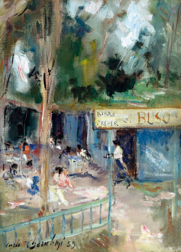CARLO CHERUBINI : Paesaggio  (1959)  - olio su tela  - Asta 73° ASTA A TEMPO DI ARTE MODERNA E CONTEMPORANEA - II - Fidesarte - Casa d'aste