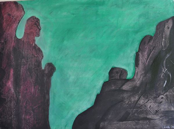 CARMELO ZOTTI : Angelo di pietra  (1974)  - olio su tela - Asta 5° Asta Benefica Opere d'Arte - Fidesarte - Casa d'aste