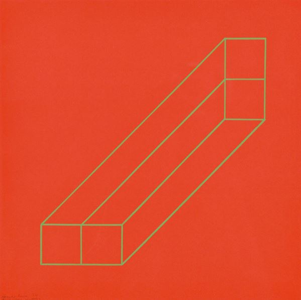 EDOARDO  LANDI : Bistruttura prospettica  (1974)  - tempera su cartoncino - Asta 74° Asta di Arte Moderna e Contemporanea - Fidesarte - Casa d'aste