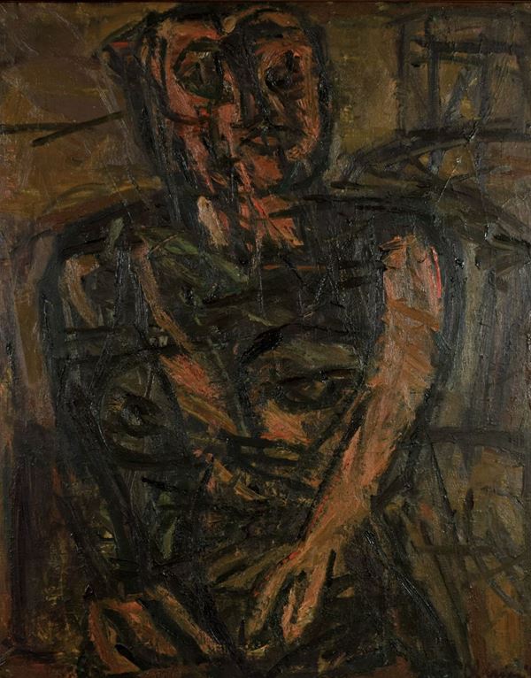 CLAUDIO  OLIVIERI : Figura  (1956)  - olio su tela - Auction  - I - Fidesarte - Casa d'aste