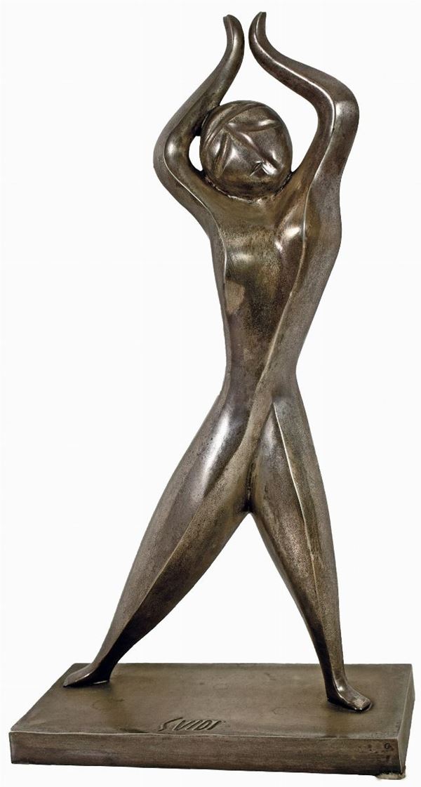 VIRGILIO GUIDI : Donna inquieta  - scultura in bronzo es. 21/70 - Auction 74° Modern and contemporary art auction - Fidesarte - Casa d'aste