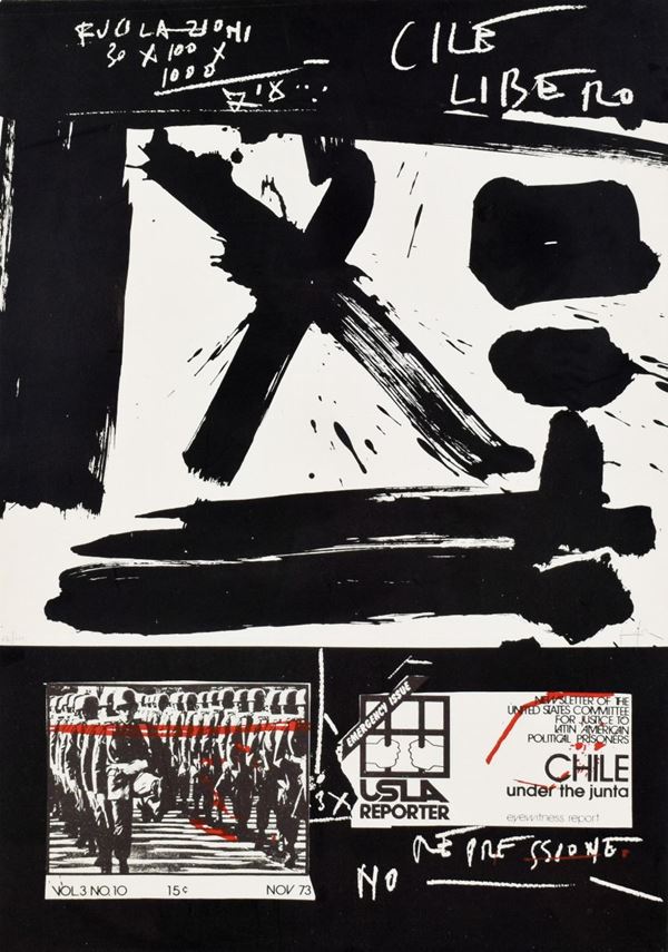 EMILIO VEDOVA : Chile  (1973)  - litografia es. 67/100 - Auction ASTA DI NATALE - II SESSIONE - II - Fidesarte - Casa d'aste