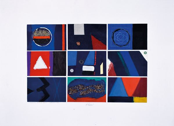 WALTER  FUSI : Carmina Burana  (2004)  - tecnica mista e collage su carta - Asta 74° Asta di Arte Moderna e Contemporanea - Fidesarte - Casa d'aste