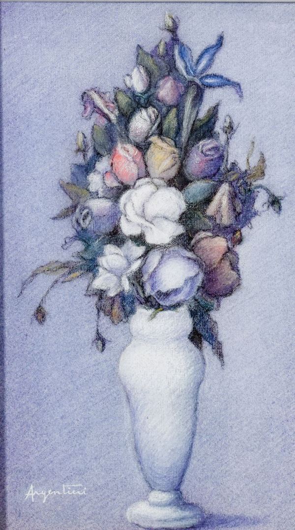 FRANCESCO PAOLO ARGENTIERI : Vaso di fiori  (1972)  - olio su tela - Asta ASTA DI NATALE 2017 - I - Fidesarte - Casa d'aste
