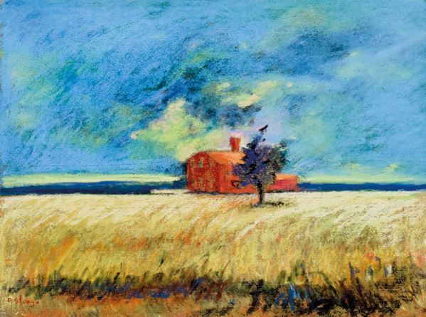 PIERO SLONGO : La nube  (1988)  - pastelli su carta - Auction  - I - Fidesarte - Casa d'aste