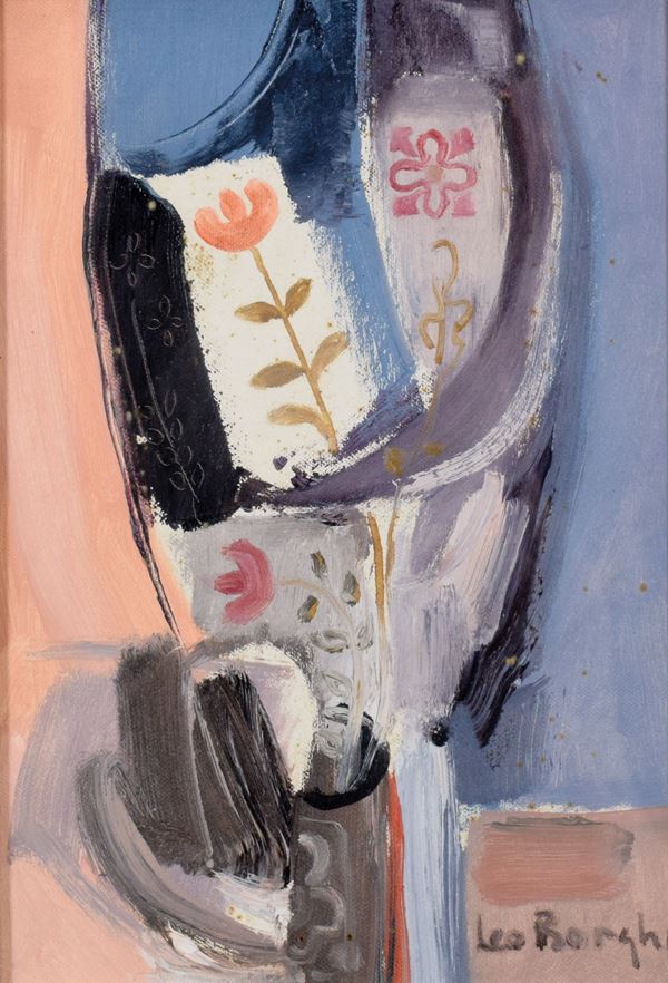 LEO  BORGHI : Interno con fiori  (1972)  - olio su tela - Auction  - I - Fidesarte - Casa d'aste