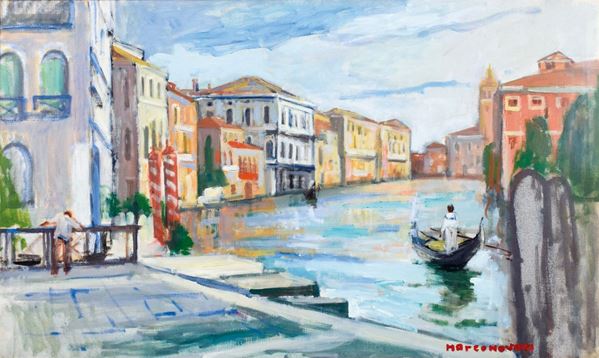 MARCO NOVATI : Dall'Accademia (mattino)  (1964)  - olio su tela - Auction  - I - Fidesarte - Casa d'aste