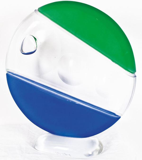 ELIO RAFFAELI : Green Planet  - scultura in vetro soffiato e molato  - Auction ASTA DI NATALE - II SESSIONE - II - Fidesarte - Casa d'aste